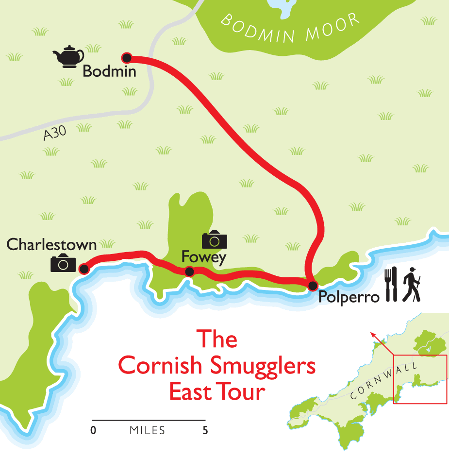 Map of the Cornish Smuggler’s East Tour