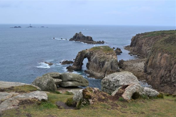 Lands end arcch and lighthouse